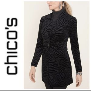 Chico's Patterned Velvet Jacket Size 3